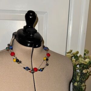 Multicolor Beaded Necklace. 18”. From Mexico.